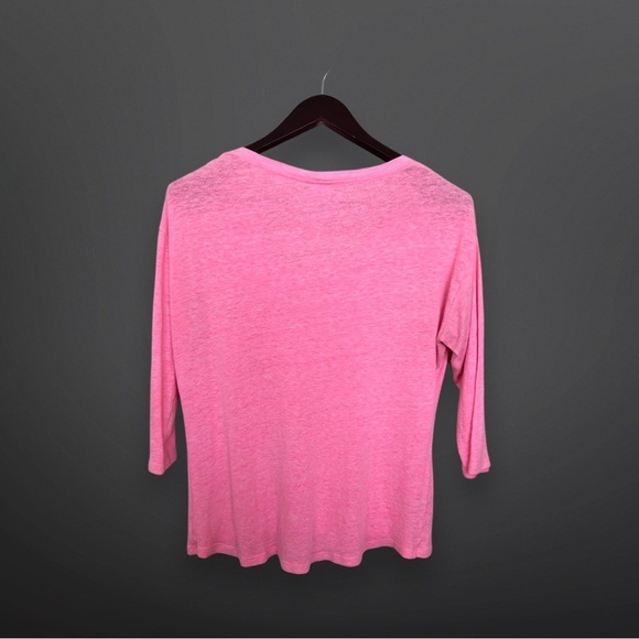 VS PINK Bright Cotton Half Sleeve V Neck Tee with Logo, Size Small - Picture 2 of 4